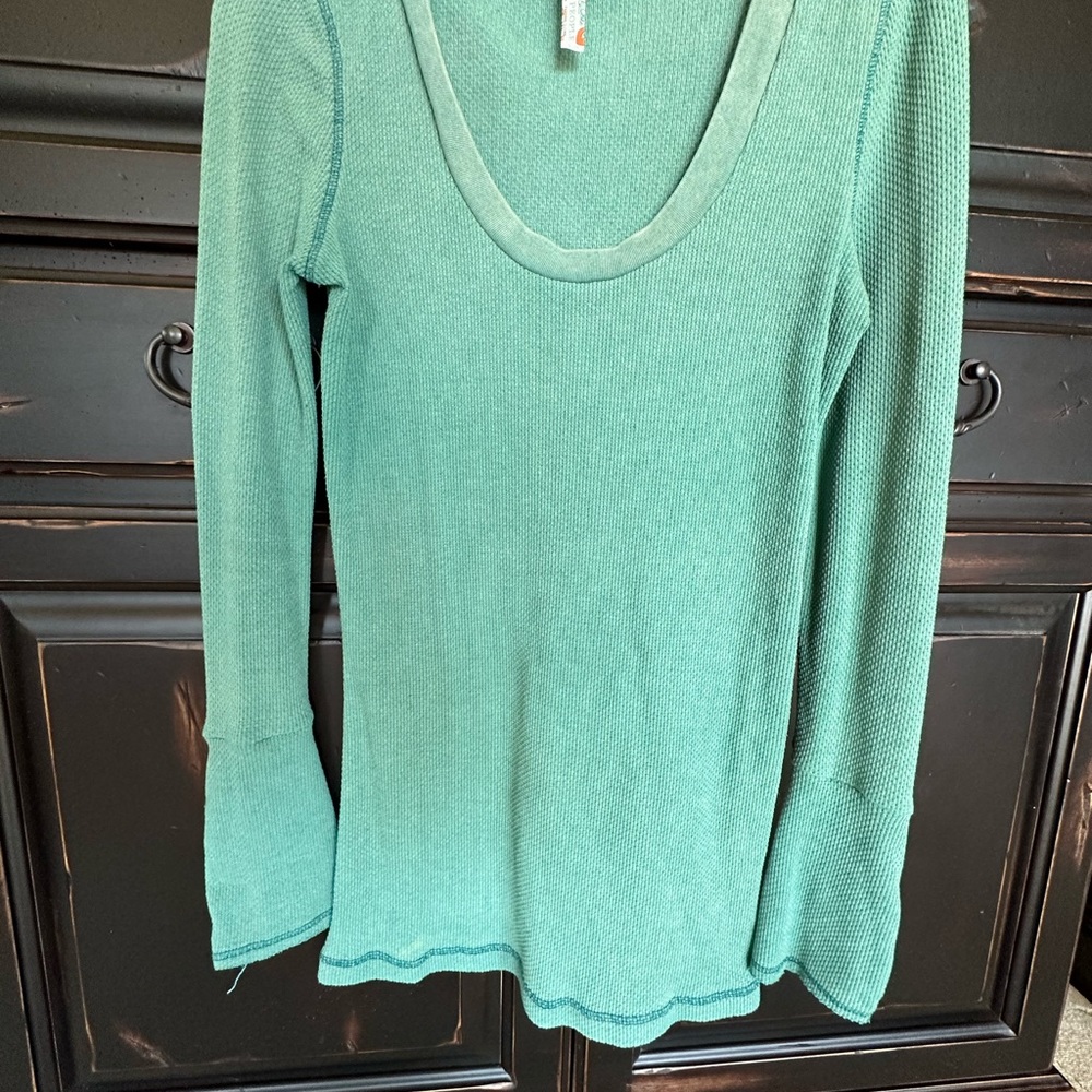 Free People waffle knit.green, size L